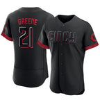 Silnrao C.Reds #21 Hunter Greene Player Black City Connect Limited Elite Home Stitched Jerseys