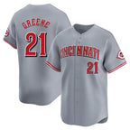 Silnrao C.Reds #21 Hunter Greene Player Gray Home Limited Stitched Jerseys