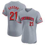 Silnrao C.Reds #21 Hunter Greene Player Gray Limited Elite Home Stitched Jerseys