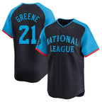 Silnrao C.Reds #21 Hunter Greene Player Navy Limited National League All-Star Game Stitched Jerseys