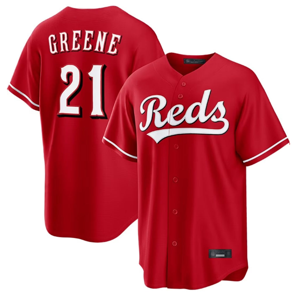 Silnrao C.Reds #21 Hunter Greene Player Red Home Game Stitched Jerseys
