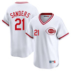 Silnrao C.Reds #21 Hunter Greene Player White Cooperstown Collection Limited T-shirt Home Stitched Jerseys