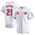 Silnrao C.Reds #21 Hunter Greene Player White Home Limited Stitched Jerseys