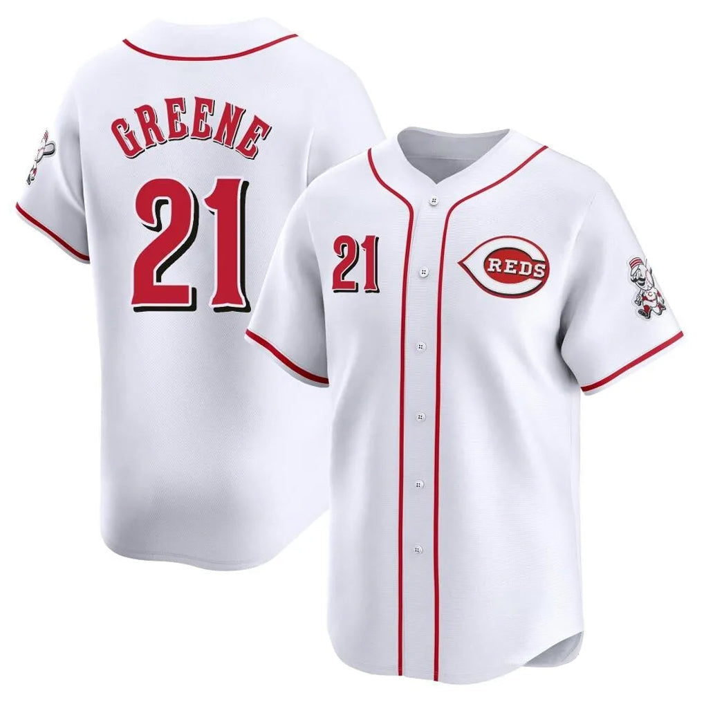 Silnrao C.Reds #21 Hunter Greene Player White Home Limited Stitched Jerseys