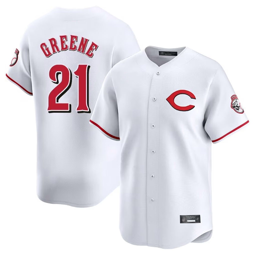 Silnrao C.Reds #21 Hunter Greene Player White Limited Home Stitched Jerseys