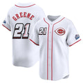 Silnrao C.Reds #21 Hunter Greene Player White Speedway Classic Home Limited Stitched Jerseys