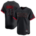 Silnrao C.Reds #28 Eugenio Su¨¢rez Player Black City Connect Home Limited Stitched Jerseys
