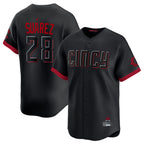 Silnrao C.Reds #28 Eugenio Su¨¢rez Player Black City Connect Home Limited Stitched Jerseys