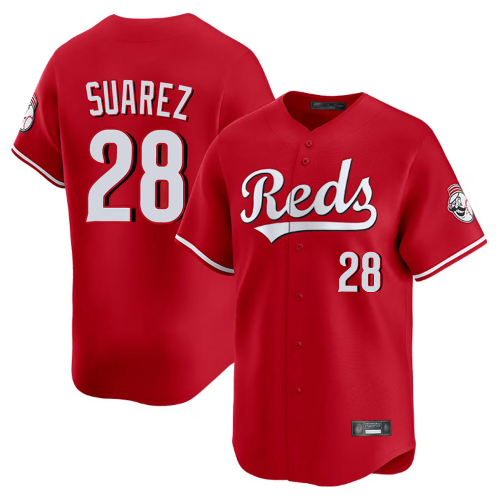 Silnrao C.Reds #28 Eugenio Su¨¢rez Player Red Home Limited Stitched Jerseys