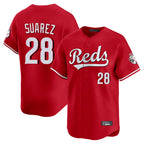 Silnrao C.Reds #28 Eugenio Su¨¢rez Player Red Home Limited Stitched Jerseys