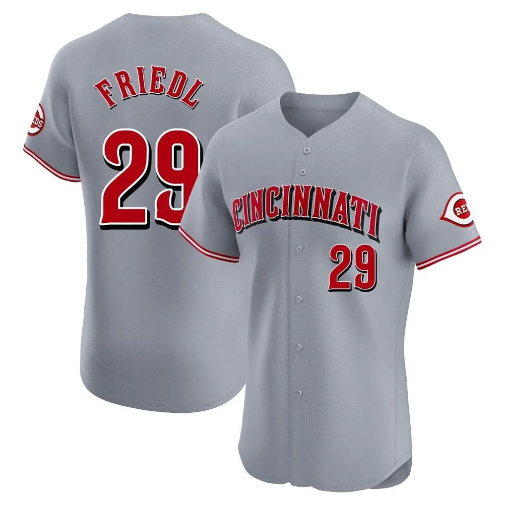 Silnrao C.Reds #29 TJ Friedl Player Gray Limited Elite Home Stitched Jerseys