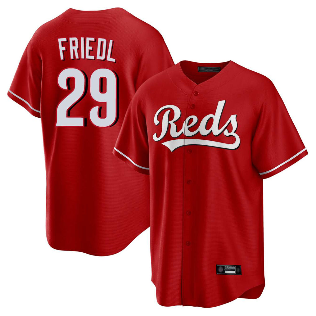 Silnrao C.Reds #29 TJ Friedl Player Red Home Game Stitched Jerseys