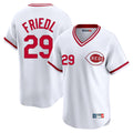 Silnrao C.Reds #29 TJ Friedl Player White Cooperstown Collection Limited T-shirt Home Stitched Jerseys
