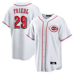 Silnrao C.Reds #29 TJ Friedl Player White Game Home Stitched Jerseys
