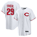 Silnrao C.Reds #29 TJ Friedl Player White Home Game Stitched Jerseys