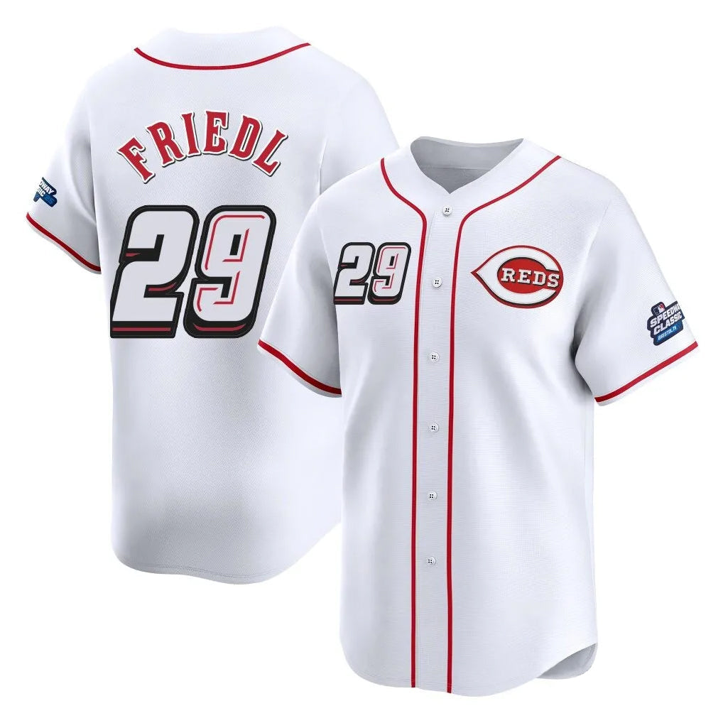 Silnrao C.Reds #29 TJ Friedl Player White Speedway Classic Home Limited Stitched Jerseys