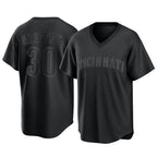 Silnrao C.Reds #30 Ken Griffey Player Black T-shirt Game Home Stitched Jerseys