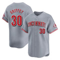 Silnrao C.Reds #30 Ken Griffey Player Gray Home Limited Stitched Jerseys
