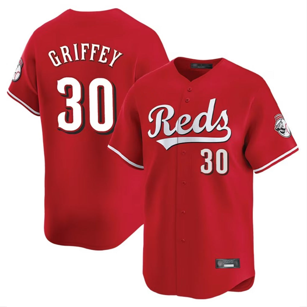 Silnrao C.Reds #30 Ken Griffey Player Red Home Limited Stitched Jerseys
