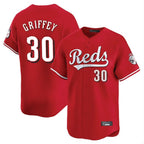 Silnrao C.Reds #30 Ken Griffey Player Red Home Limited Stitched Jerseys