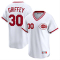Silnrao C.Reds #30 Ken Griffey Player White Cooperstown Collection Limited T-shirt Home Stitched Jerseys