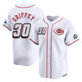 Silnrao C.Reds #30 Ken Griffey Player White Speedway Classic Home Limited Stitched Jerseys