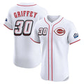 Silnrao C.Reds #30 Ken Griffey Player White Speedway Classic Limited Elite Home Stitched Jerseys