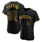 Silnrao C.Reds #35 Jose Trevino Player Black Snake Skin City Limited Elite Home Stitched Jerseys