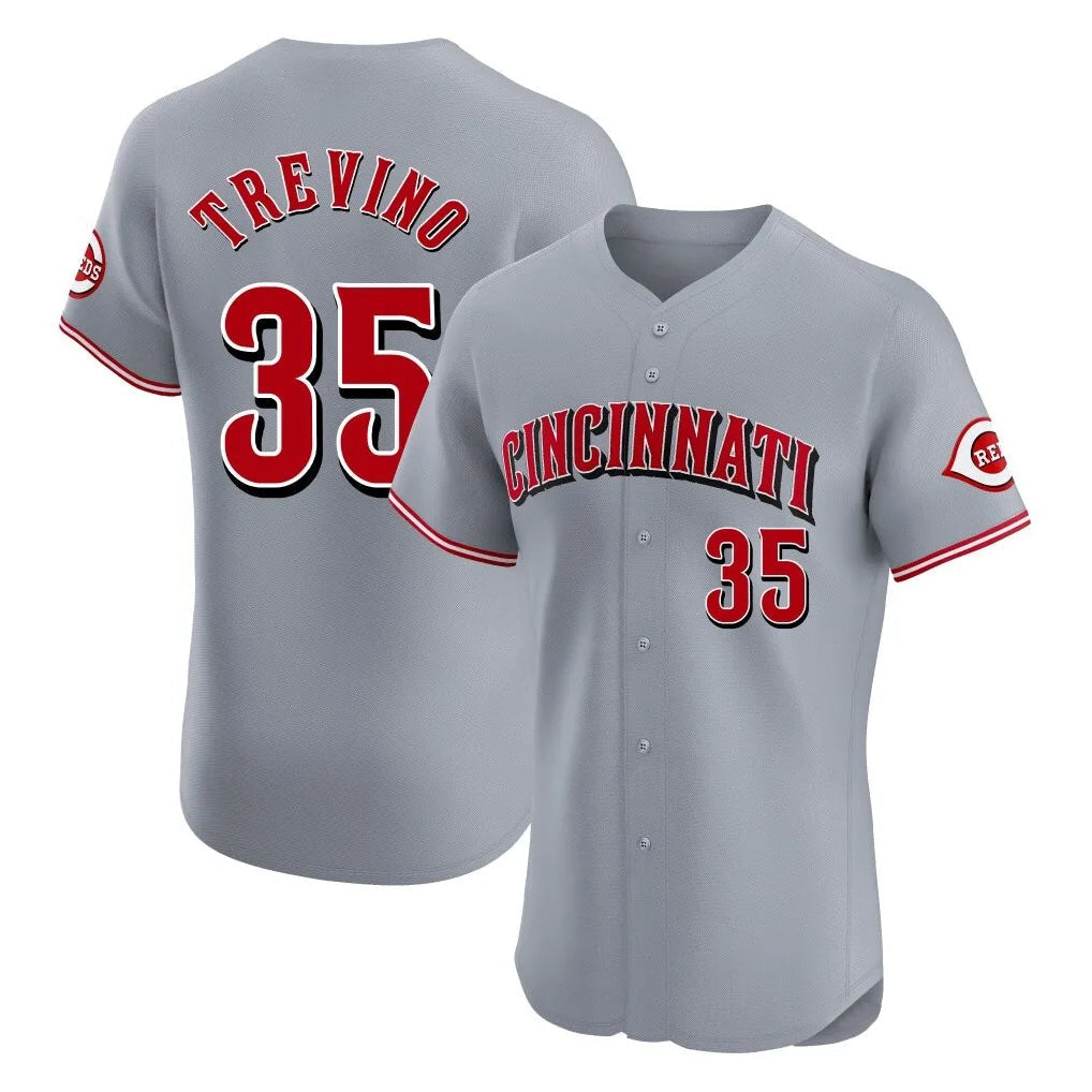 Silnrao C.Reds #35 Jose Trevino Player Gray Limited Elite Home Stitched Jerseys