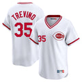 Silnrao C.Reds #35 Jose Trevino Player White Cooperstown Collection Limited T-shirt Home Stitched Jerseys