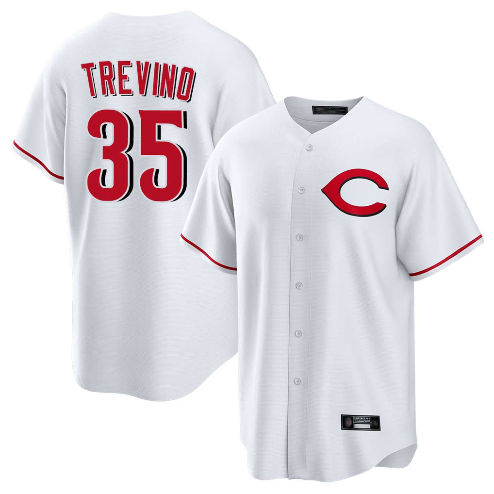 Silnrao C.Reds #35 Jose Trevino Player White Home Game Stitched Jerseys