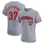 Silnrao C.Reds #37 Tyler Stephenson Player Gray Limited Elite Home Stitched Jerseys