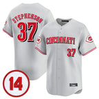 Silnrao C.Reds #37 Tyler Stephenson Player Gray Vapor Premier Limited Home Stitched Jerseys