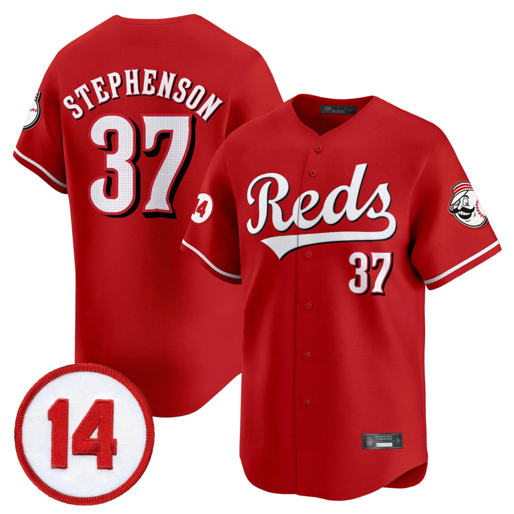 Silnrao C.Reds #37 Tyler Stephenson Player Red Vapor Premier Limited Home Stitched Jerseys