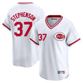 Silnrao C.Reds #37 Tyler Stephenson Player White Cooperstown Collection Limited T-shirt Home Stitched Jerseys