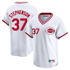 Silnrao C.Reds #37 Tyler Stephenson Player White Cooperstown Collection Limited T-shirt Home Stitched Jerseys