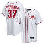 Silnrao C.Reds #37 Tyler Stephenson Player White Game Home Stitched Jerseys