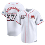 Silnrao C.Reds #37 Tyler Stephenson Player White Speedway Classic Home Limited Stitched Jerseys
