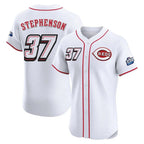 Silnrao C.Reds #37 Tyler Stephenson Player White Speedway Classic Limited Elite Home Stitched Jerseys