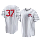Silnrao C.Reds #37 Tyler Stephenson Player White Stripe Field of Dreams Game Home Stitched Jerseys