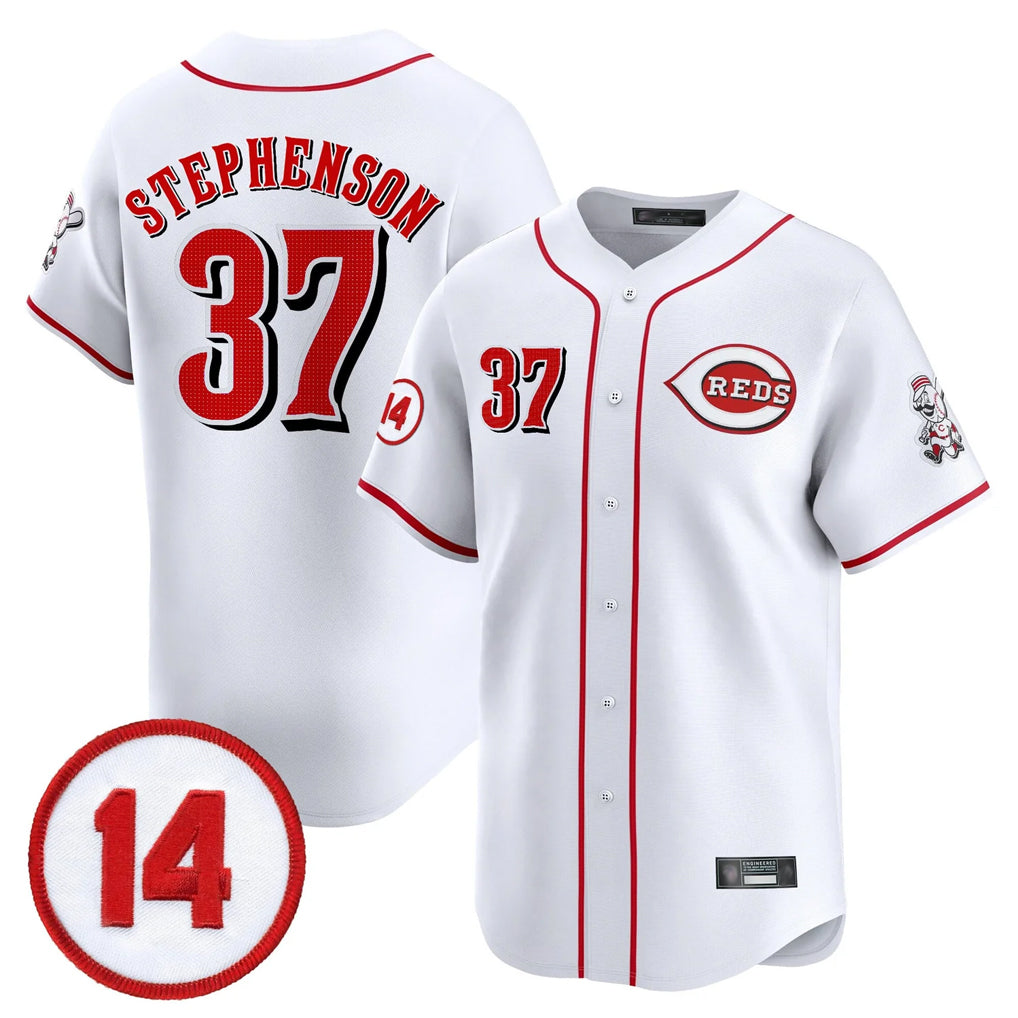 Silnrao C.Reds #37 Tyler Stephenson Player White Vapor Premier Limited Home Stitched Jerseys