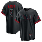 Silnrao C.Reds #3 Ke'Bryan Hayes Player Black City Connect Home Game Stitched Jerseys