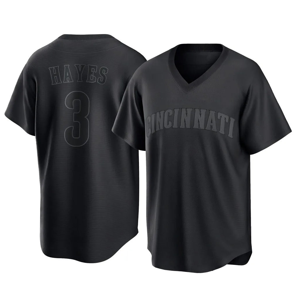 Silnrao C.Reds #3 Ke'Bryan Hayes Player Black T-shirt Game Home Stitched Jerseys