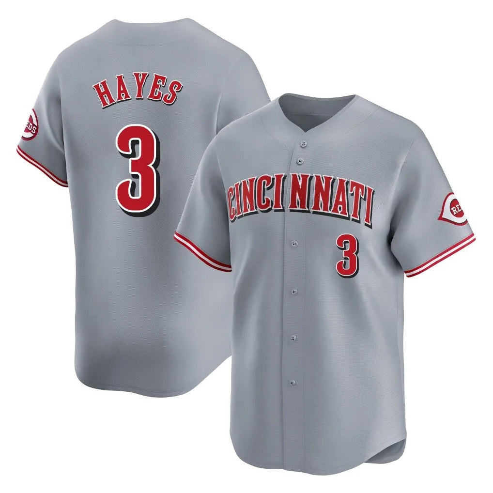 Silnrao C.Reds #3 Ke'Bryan Hayes Player Gray Home Limited Stitched Jerseys