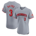 Silnrao C.Reds #3 Ke'Bryan Hayes Player Gray Limited Elite Home Stitched Jerseys