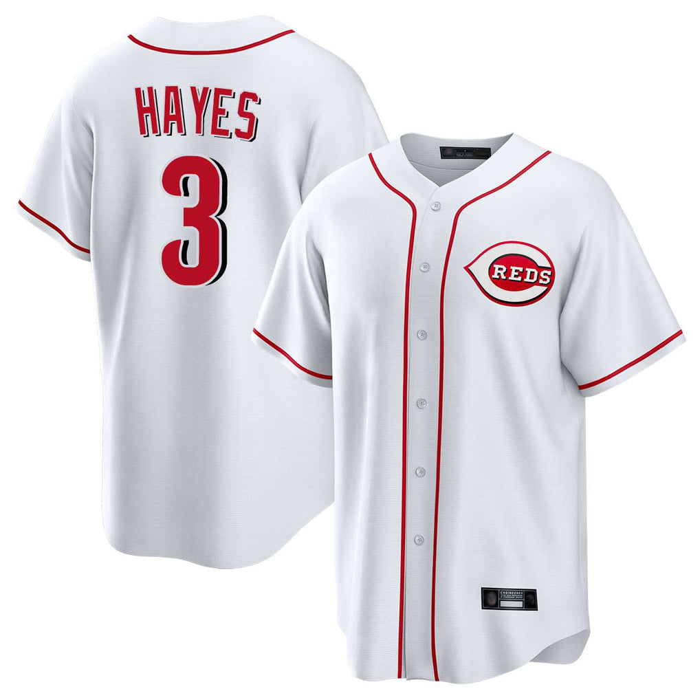 Silnrao C.Reds #3 Ke'Bryan Hayes Player White Game Home Stitched Jerseys