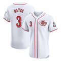 Silnrao C.Reds #3 Ke'Bryan Hayes Player White Limited Elite Home Stitched Jerseys