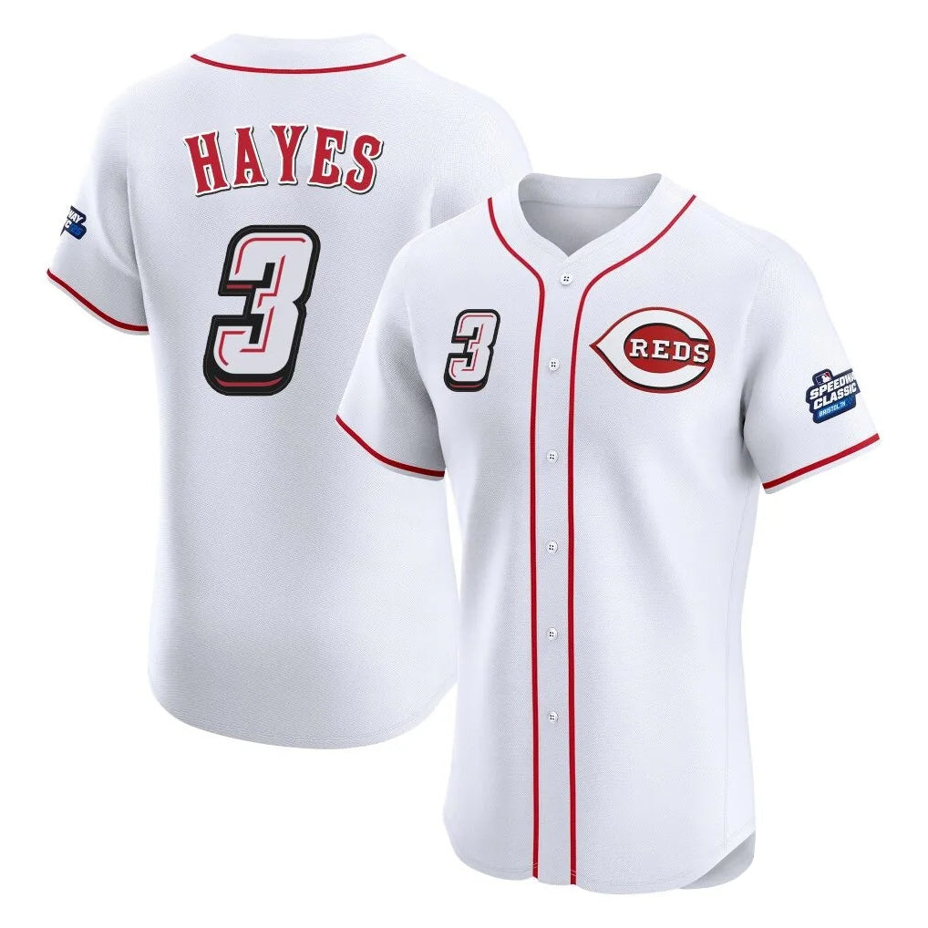 Silnrao C.Reds #3 Ke'Bryan Hayes Player White Speedway Classic Limited Elite Home Stitched Jerseys