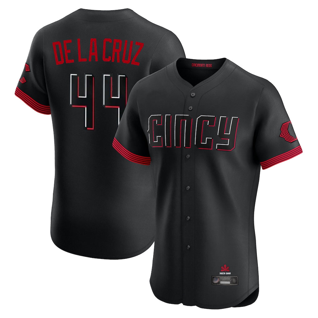 Silnrao C.Reds #44 Elly De La Cruz Player Black City Connect Limited Elite Home Stitched Jerseys