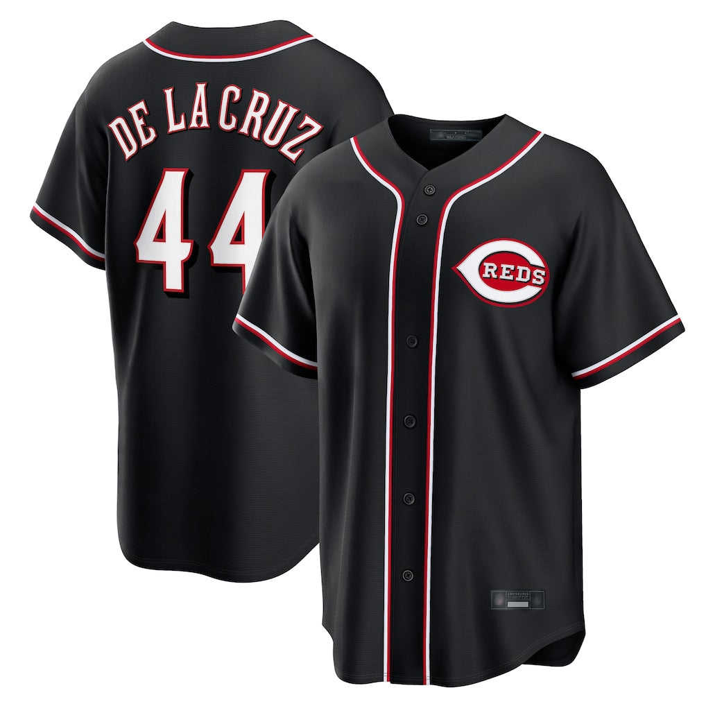 Silnrao C.Reds #44 Elly De La Cruz Player Black Fashion Out Home Game Stitched Jerseys